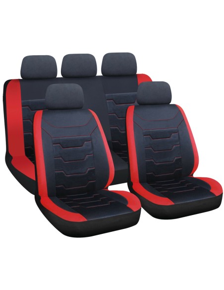 Set fodere coprisedili universali imbottiti auto Drift Nero Rosso
