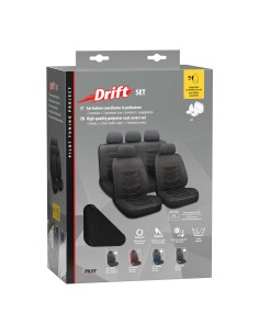 Set fodere coprisedili universali imbottiti auto Drift Nero Rosso 2