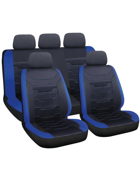 Set fodere coprisedili universali imbottiti auto Drift Nero Blu