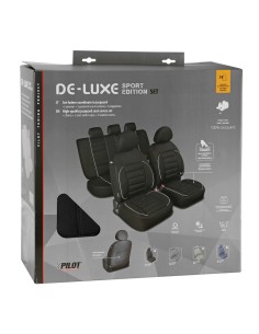 Set completo coprisedili fodere imbottiti De Luxe Sport Edition NERO 2
