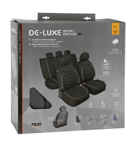 Set completo coprisedili fodere imbottiti De Luxe Sport Edition GRIGIO