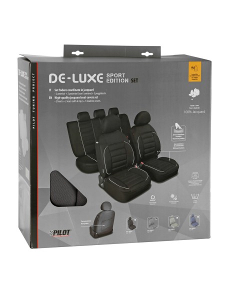 Set completo coprisedili fodere imbottiti De Luxe Sport Edition GRIGIO