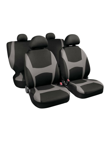 Set completo coprisedili fodere Stretch Fit Capri Nero Grigio