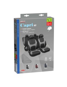 Set completo coprisedili fodere Stretch Fit Capri Nero Grigio 2