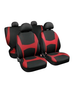 Set completo coprisedili fodere Stretch Fit Capri Nero Rosso