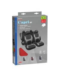 Set completo coprisedili fodere Stretch Fit Capri Nero Rosso 2