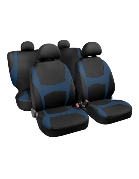 Set completo coprisedili fodere Stretch Fit Capri Nero Blu