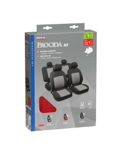 Set completo coprisedili fodere Stretch Fit Procida Nero Rosso 2