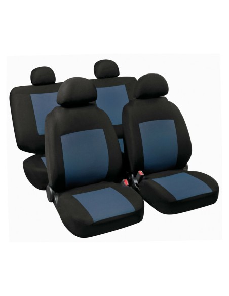 Set completo coprisedili fodere Stretch Fit Procida Nero Blu