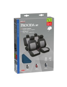 Set completo coprisedili fodere Stretch Fit Procida Nero Blu 2