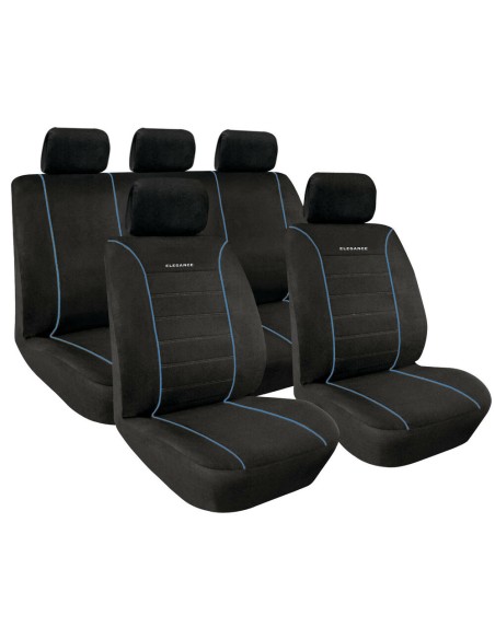 Kit completo coprisedili fodere auto universali poliestere Elegance Blu