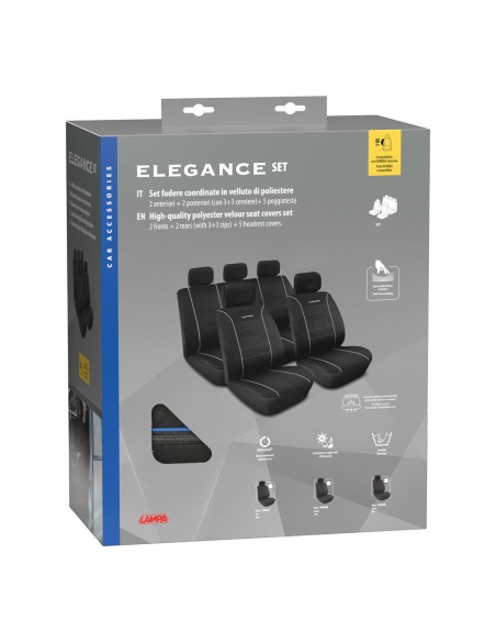 Kit completo coprisedili fodere auto universali poliestere Elegance Blu