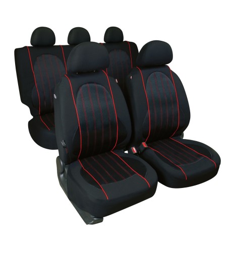 Kit completo coprisedili fodere auto universali poliestere Alissa Nero