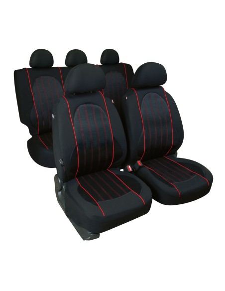 Kit completo coprisedili fodere auto universali poliestere Alissa Nero