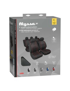 Kit completo coprisedili fodere auto universali poliestere Alissa Nero 2