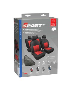 Set fodere coprisedili universali auto Sport grigio 2