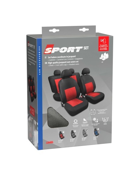 Set fodere coprisedili universali auto Sport grigio