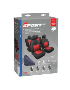 Set fodere coprisedili universali auto Sport blu nero 2