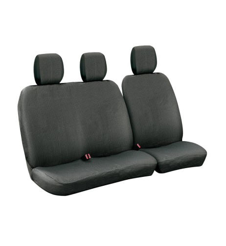 Set fodere coprisedili universali per furgone Dots 1 nero grigio