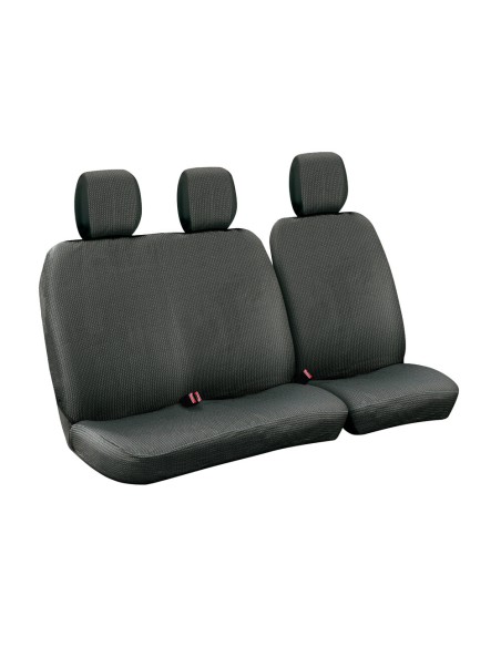 Set fodere coprisedili universali per furgone Dots 1 nero grigio