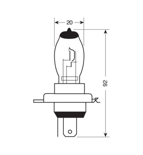 Coppia lampadine alogene Xenium Race H4 60 55W P43t 5000K 12V