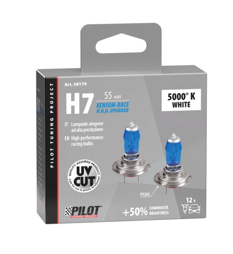 Coppia lampadine alogene Xenium Race H7 55W PX26d 5000K 12V