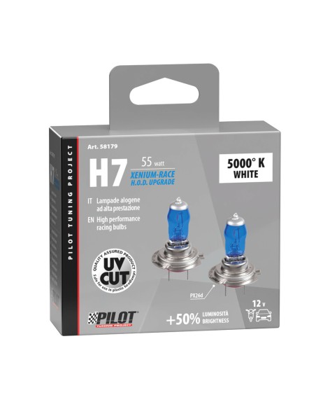 Coppia lampadine alogene Xenium Race H7 55W PX26d 5000K 12V