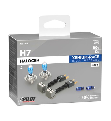 Kit coppia lampadine alogene Xenium Race H7 100W 5500K 12V lampadine W5W