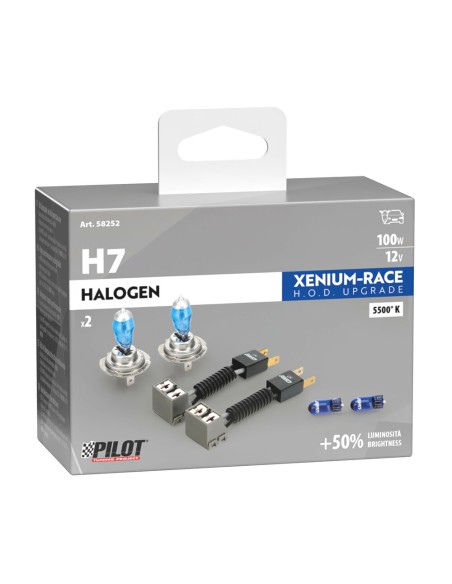 Kit coppia lampadine alogene Xenium Race H7 100W 5500K 12V lampadine W5W