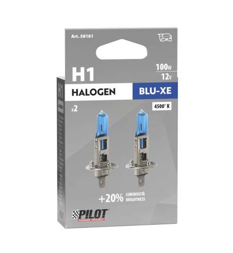 Coppia lampadine alogene Blu Xe H1 100W 4150K 12V