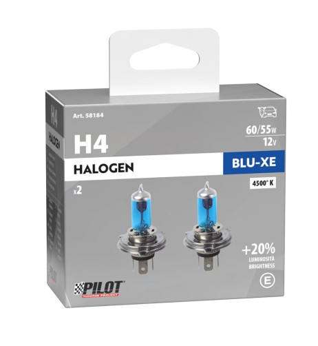 Kit lampadine blu xenon 20 H4 12V 60 55W P43t 4500K