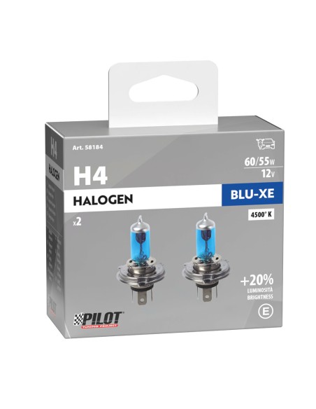 Kit lampadine blu xenon 20 H4 12V 60 55W P43t 4500K