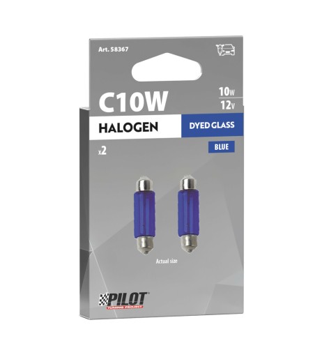 Coppia lampadine alogene Blu Xe Siluro 35mm SV8 5 8 10W 12V
