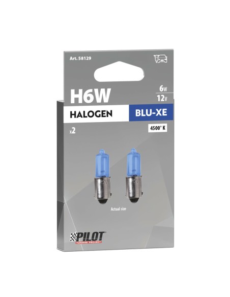 Coppia lampadine alogene Blu Xe BAX9s H6W 12V