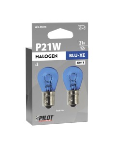 Coppia lampadine alogene Blu Xe 1 filamento 12V BA15s P21W
