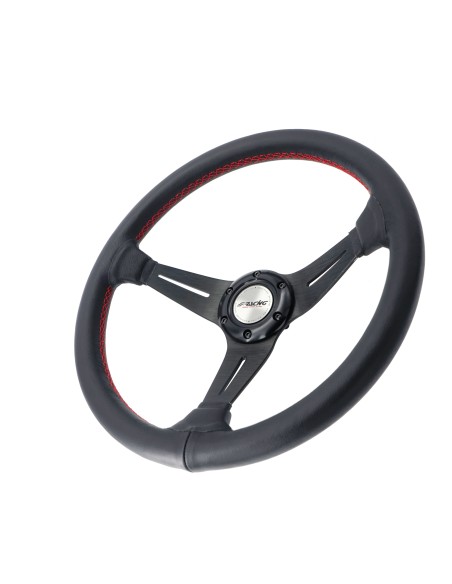 Volante sportivo a calice vera pelle nera 350mm Simoni Racing Class