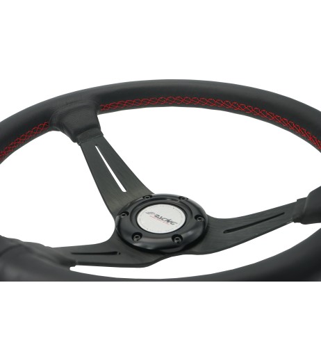 Volante sportivo a calice vera pelle nera 350mm Simoni Racing Class