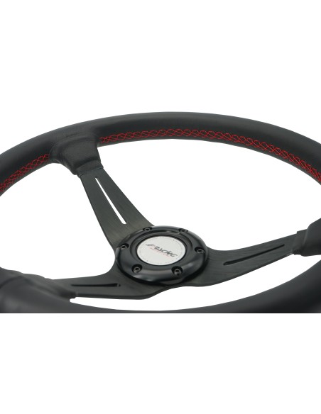 Volante sportivo a calice vera pelle nera 350mm Simoni Racing Class