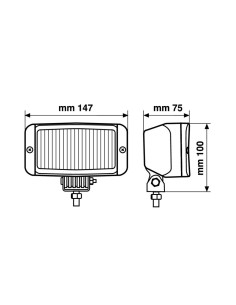 Faro ausiliario profondita H3 Bianca 147x100x75mm 2