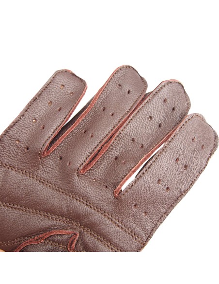 Guanti da guida vintage in vera pelle e retina taglia L