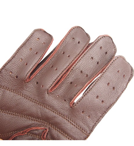 Guanti da guida vintage in vera pelle e retina taglia M