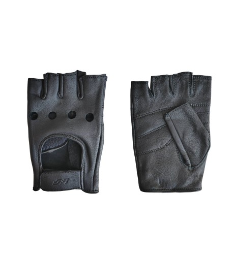 Guanti da guida vintage in vera pelle nera taglia M