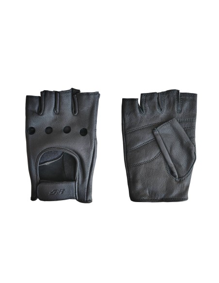 Guanti da guida vintage in vera pelle nera taglia M