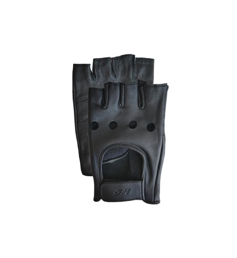 Guanti da guida vintage in vera pelle nera taglia XL