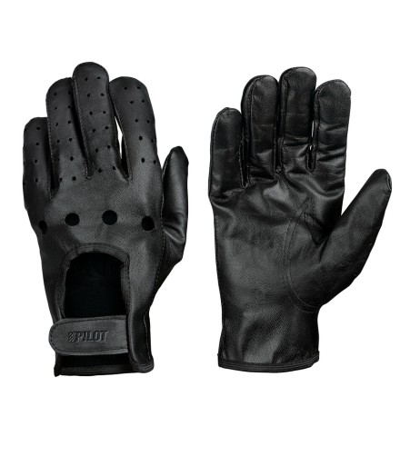 Guanti guida auto in pelle nera Taglia M Cuciti a mano