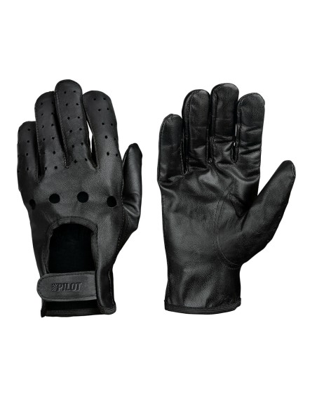 Guanti guida auto in pelle nera Taglia M Cuciti a mano