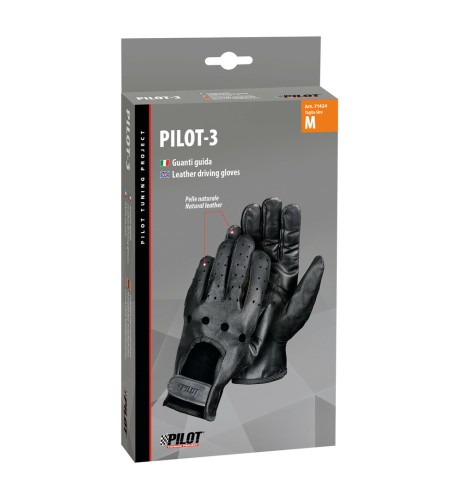 Guanti guida auto in pelle nera Taglia M Cuciti a mano