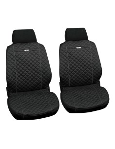 Coppia coprisedili fodere auto anteriori Ziga in cotone trapuntato nero