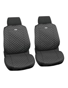 Coppia coprisedili fodere auto anteriori Ziga in cotone trapuntato antracit