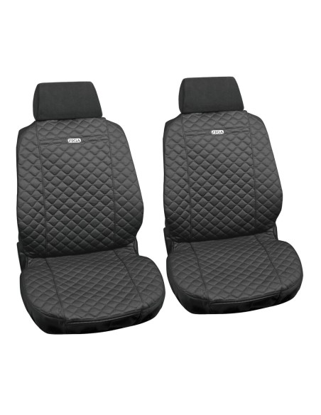 Coppia coprisedili fodere auto anteriori Ziga in cotone trapuntato antracit